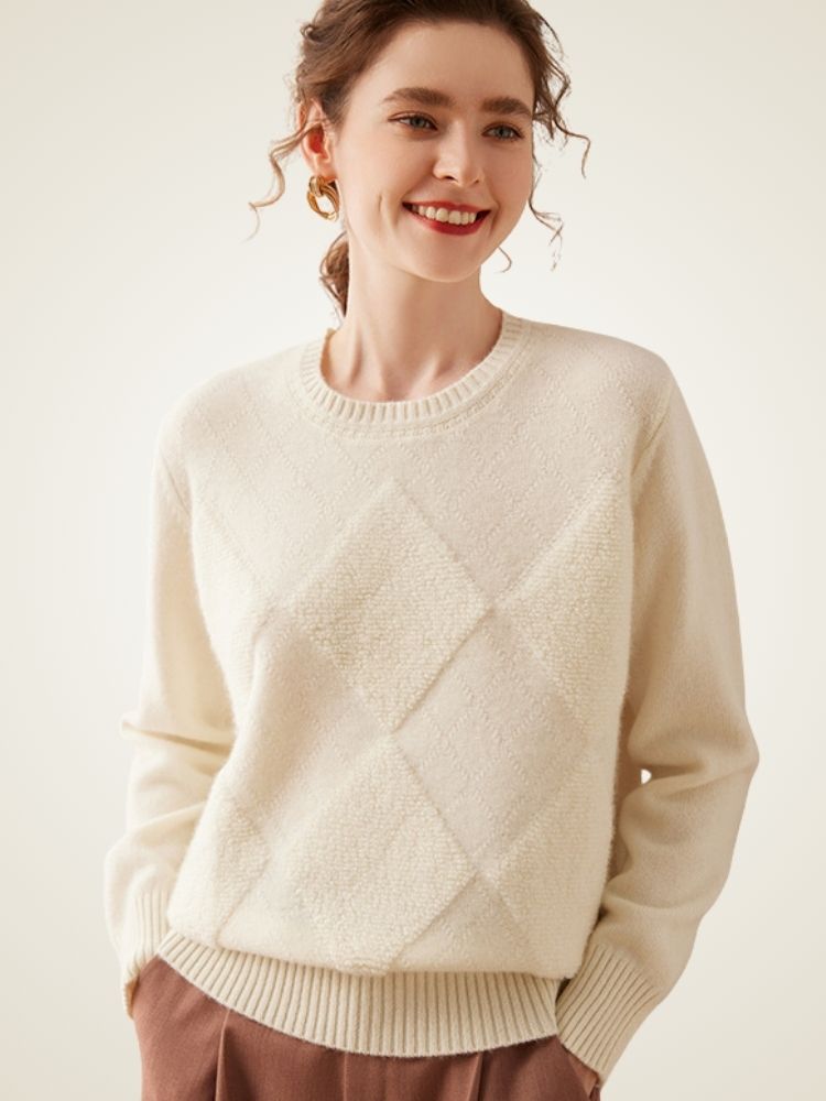 Nathaniel - Diamond Knit Cashmere Sweater | The Cashmere Studio