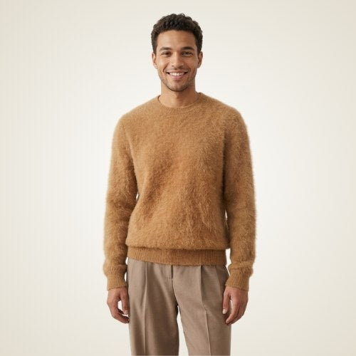 Alaric - Brushed Crewneck Cashmere Sweater | The Cashmere Studio