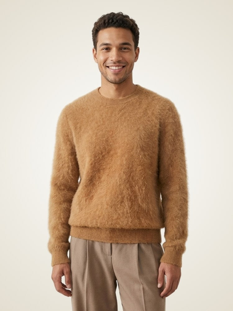 Alaric - Brushed Crewneck Cashmere Sweater | The Cashmere Studio
