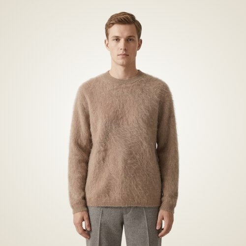 Anton - Brushed Crewneck Cashmere Sweater | The Cashmere Studio
