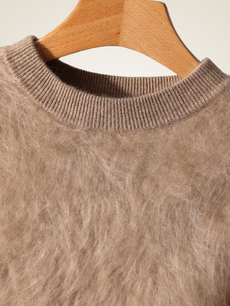 Anton - Brushed Crewneck Cashmere Sweater | The Cashmere Studio
