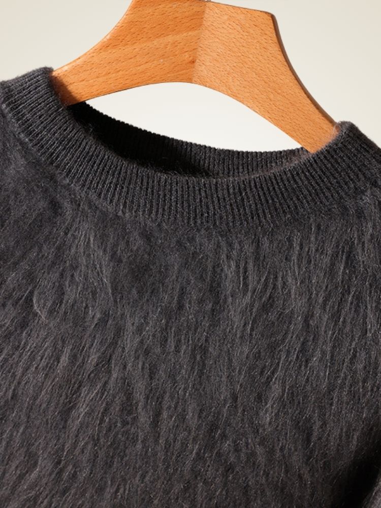 Anton - Brushed Crewneck Cashmere Sweater | The Cashmere Studio