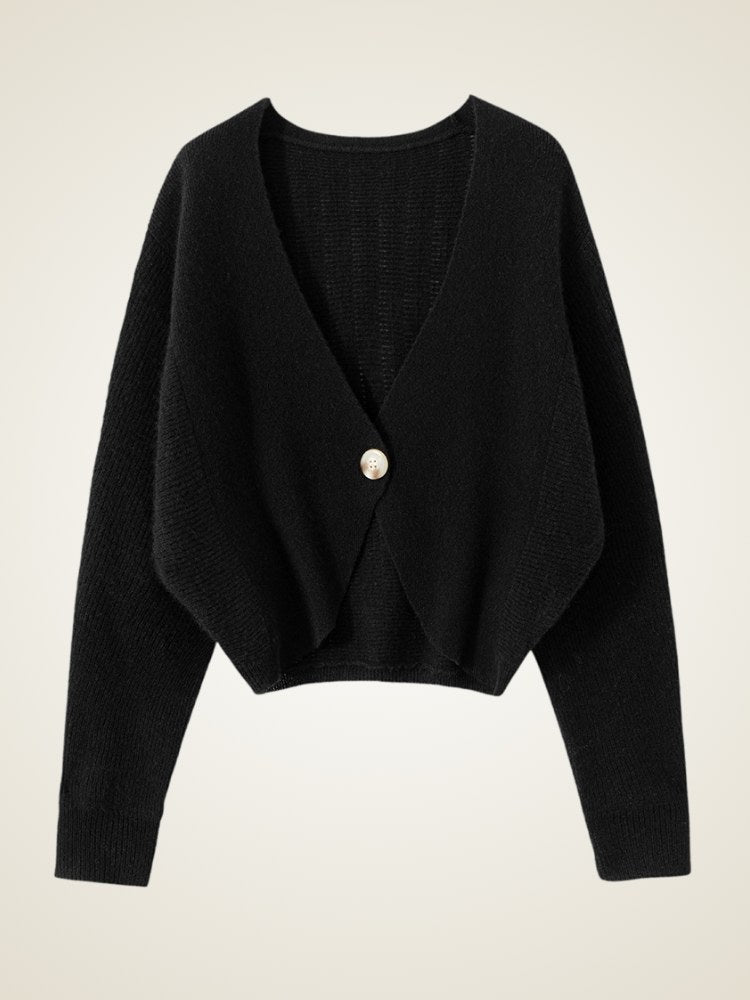 Ralynne - Cropped V-Neck Cashmere Cardigan