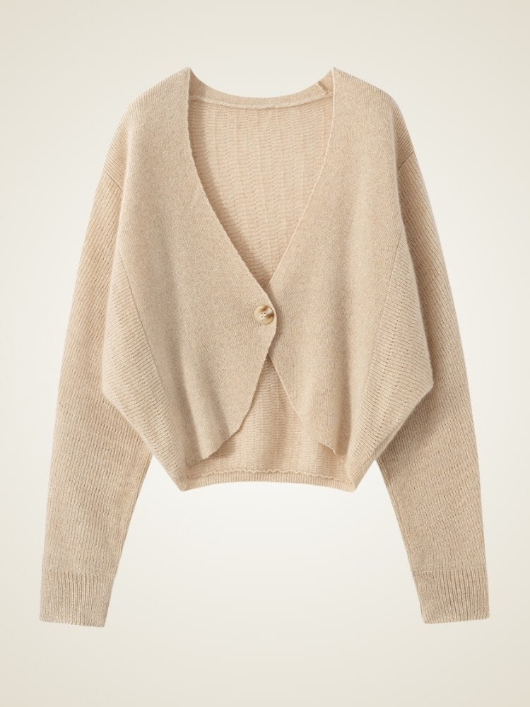 Ralynne - Cropped V-Neck Cashmere Cardigan