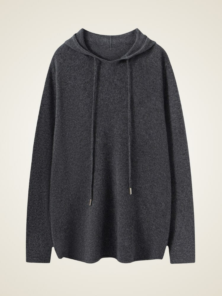 Sarevia - Drawstring Hooded Cashmere Sweater