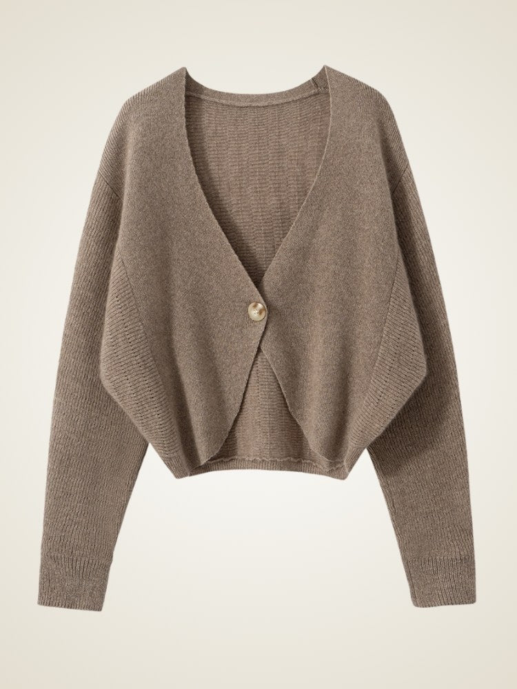 Ralynne - Cropped V-Neck Cashmere Cardigan