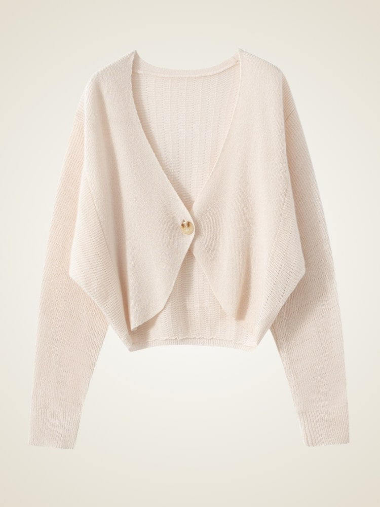 Ralynne - Cropped V-Neck Cashmere Cardigan