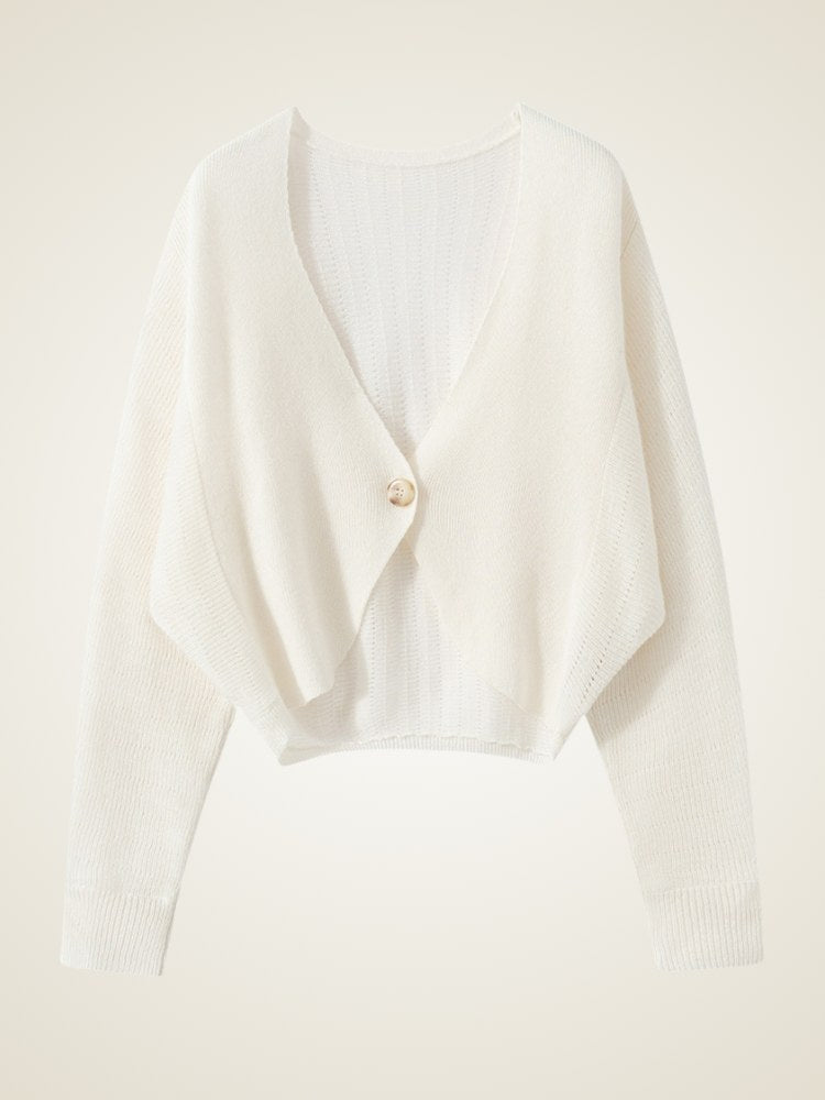 Ralynne - Cropped V-Neck Cashmere Cardigan