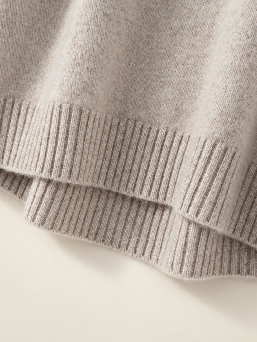 Kiersten — Steel Blue Oversized Turtleneck Cashmere Sweater | The Cashmere Studio