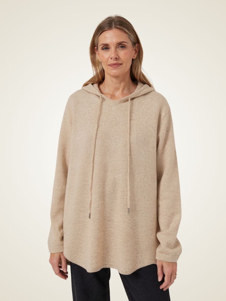 Sarevia - Drawstring Hooded Cashmere Sweater