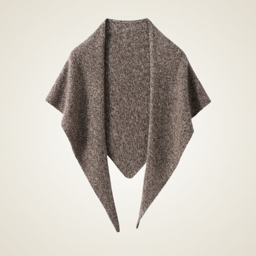 Alveria - Taupe Cashmere Silk Triangle Shawl | The Cashmere Studio