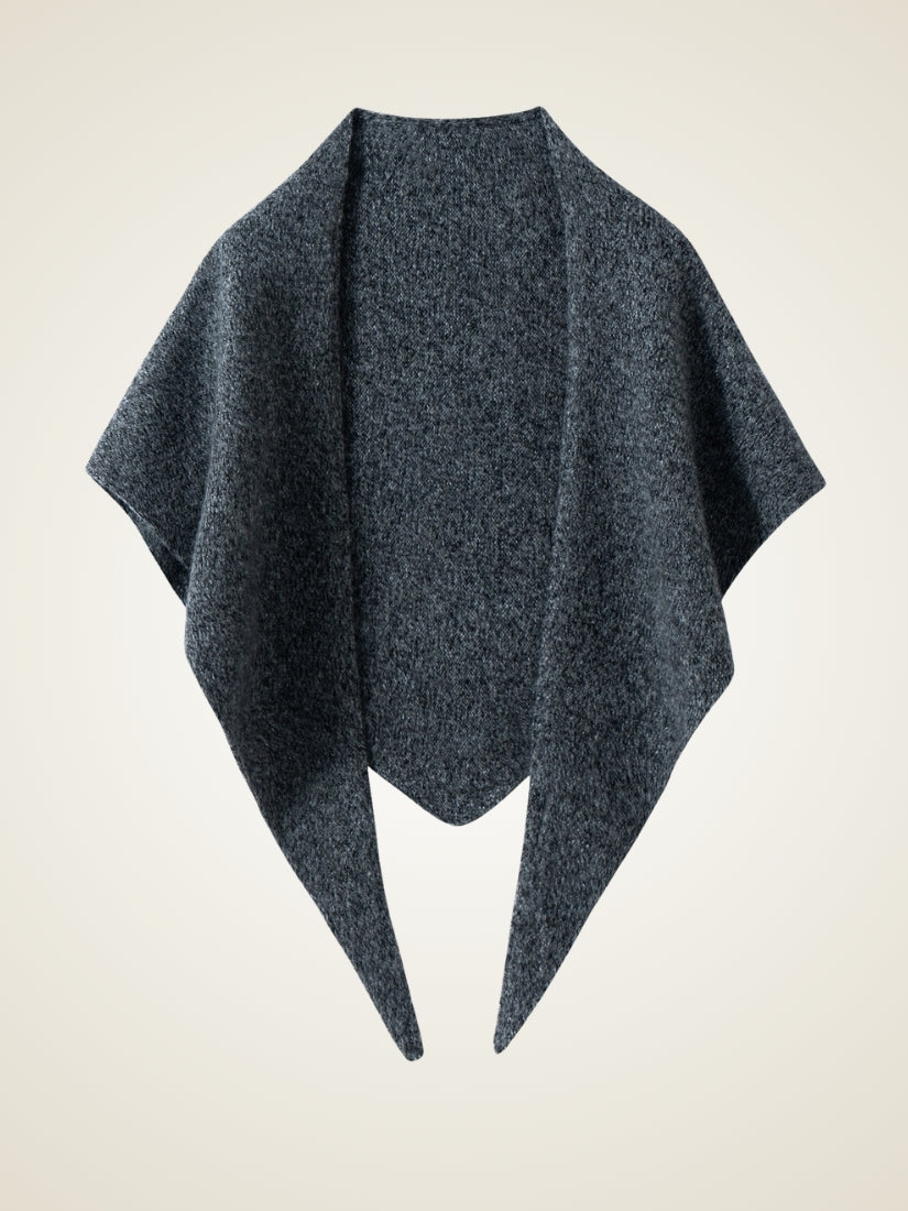 Alveria - Dark Gray Cashmere Silk Triangle Shawl | The Cashmere Studio