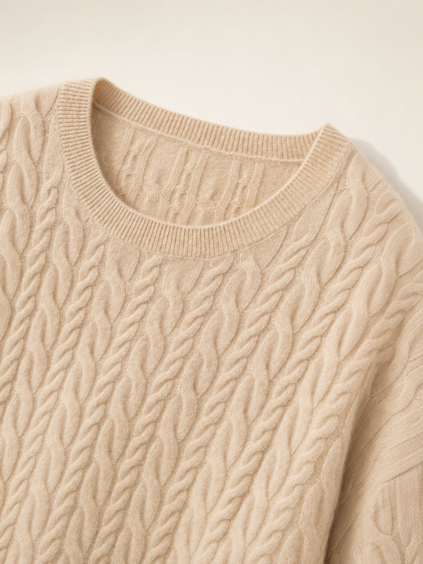 Amirelle — Cable-Knit Cashmere Sweater | The Cashmere Studio