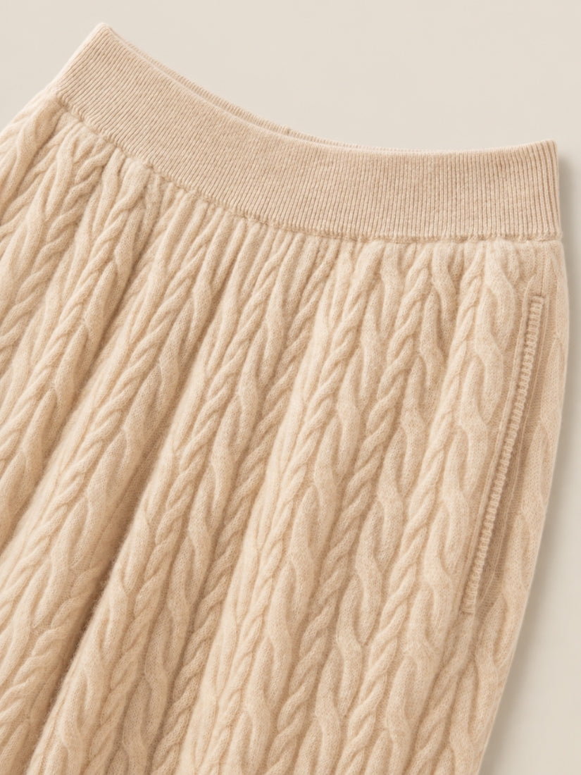 Amirelle — Cable-Knit Cashmere Pants | The Cashmere Studio