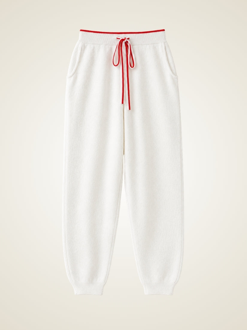 Avel — Ivory Cashmere Pants Flat Lay | The Cashmere Studio