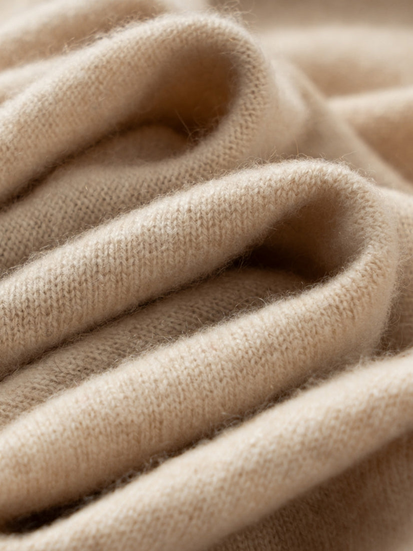 Avenia - Beige Cashmere Cape | The Cashmere Studio