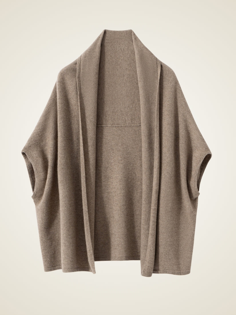 Avenia - Taupe Cashmere Cape | The Cashmere Studio