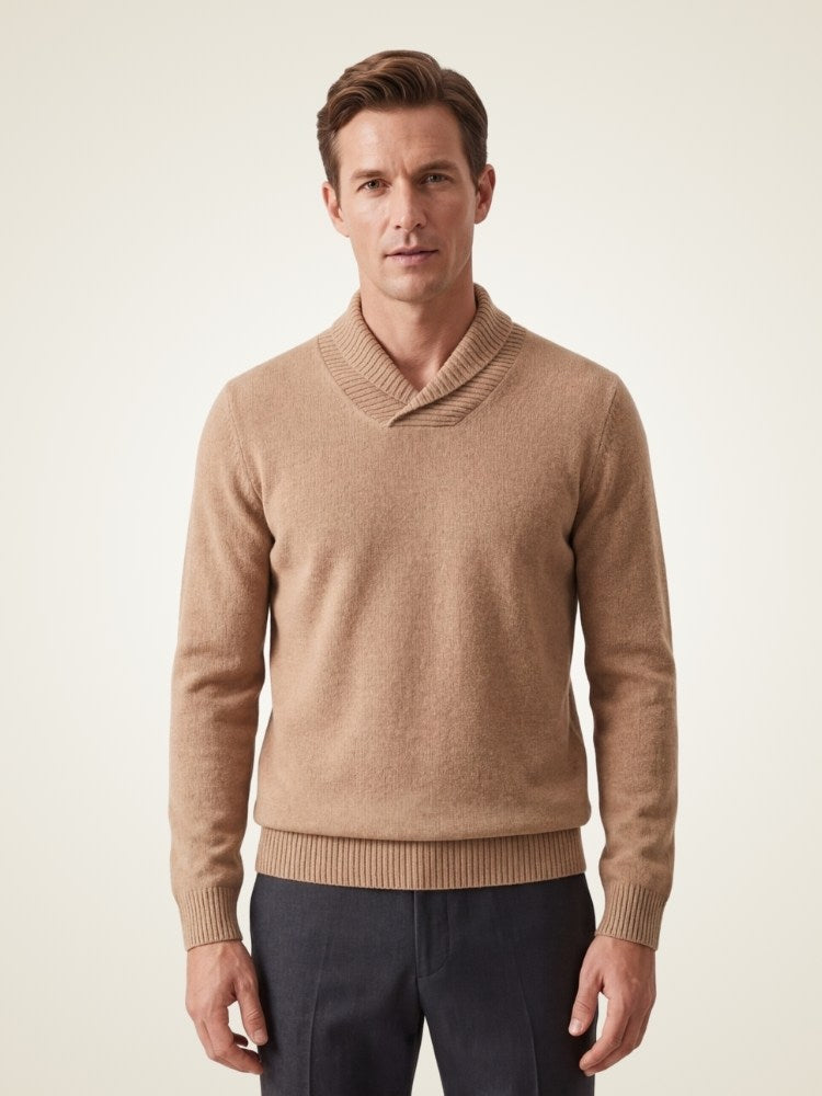 Adrian - Shawl Collar Cashmere Sweater | The Cashmere Studio