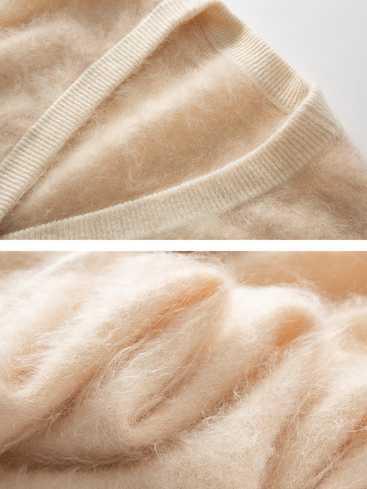 Lisandra - Beige Brushed Cashmere Vest | The Cashmere Studio