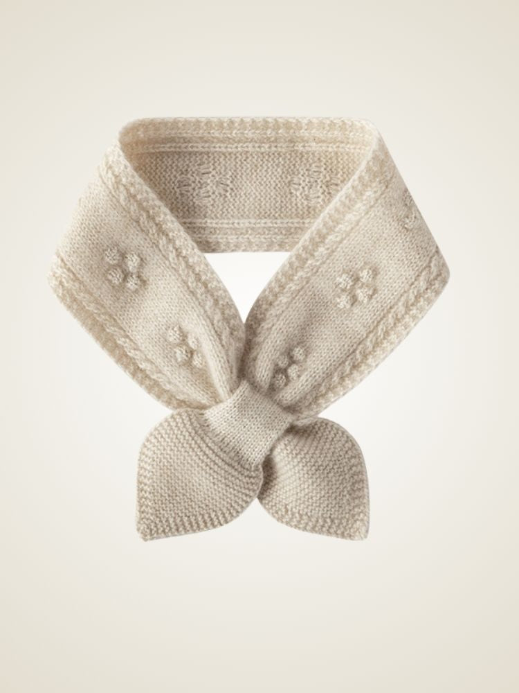 Tereza - Beige Bow-Knot Cashmere Neck Scarf | The Cashmere Studio