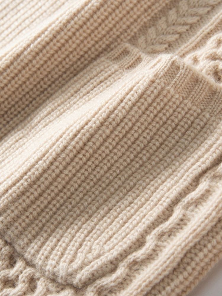 Elda - Beige Belted Cashmere Cardigan | The Cashmere Studio