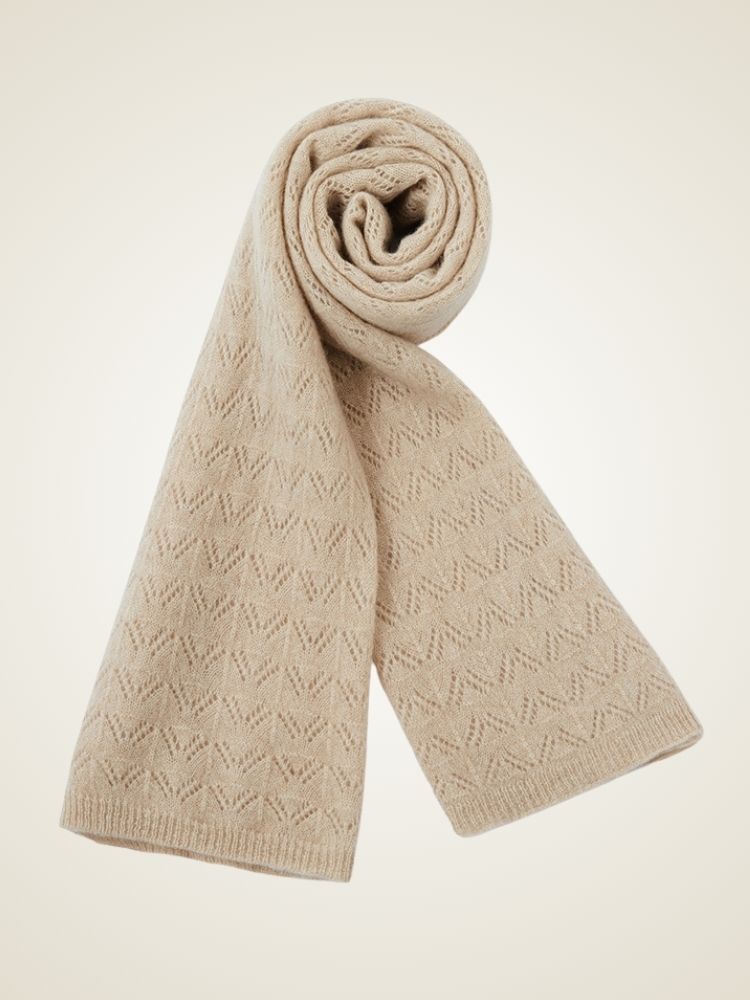 Wenna - Beige Ultra-Soft Cashmere Scarf | The Cashmere Studio
