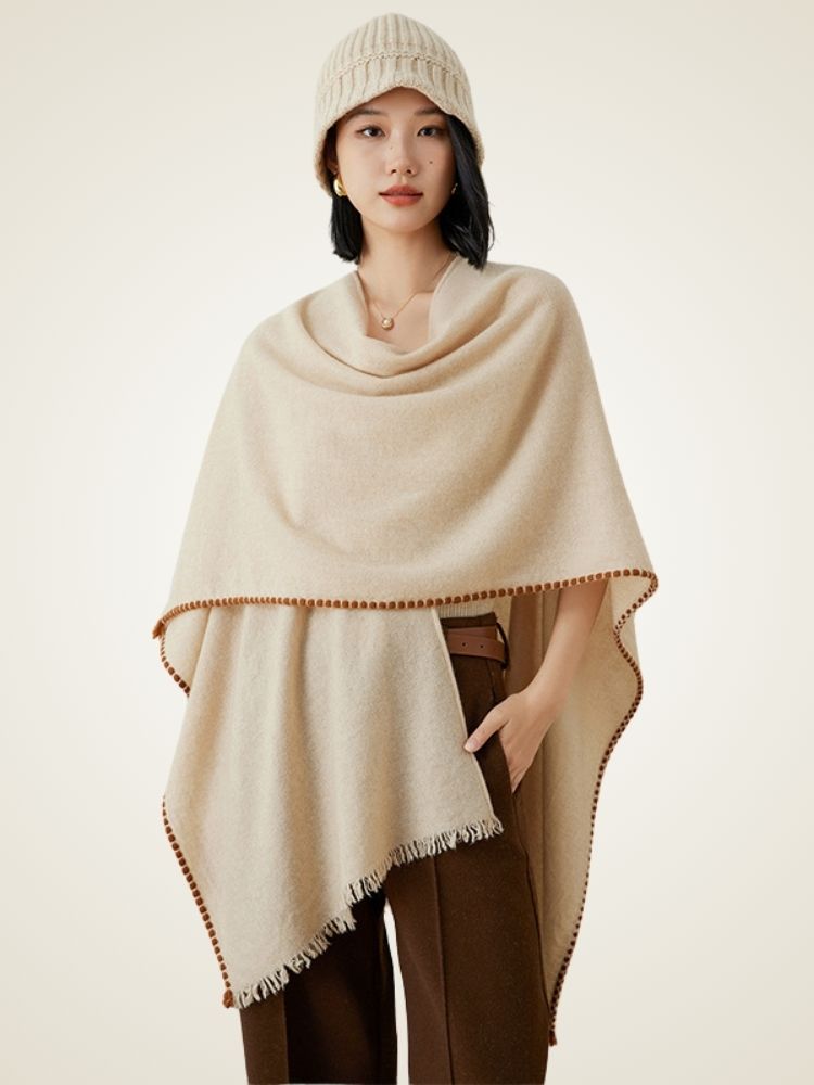 Niva Cashmere Shawl Poncho The Cashmere Studio