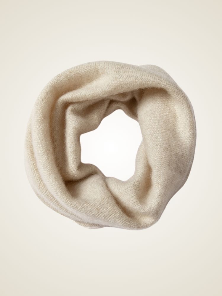 Tahlia - Beige Classic Cashmere Neck Warmer | The Cashmere Studio
