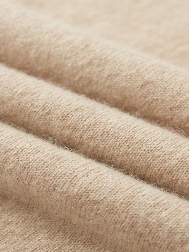 Amos - Beige Cashmere Turtleneck Sweater | The Cashmere Studio