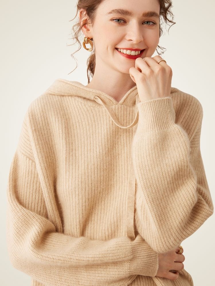 Ardelle - Ribbed Cashmere Hoodie