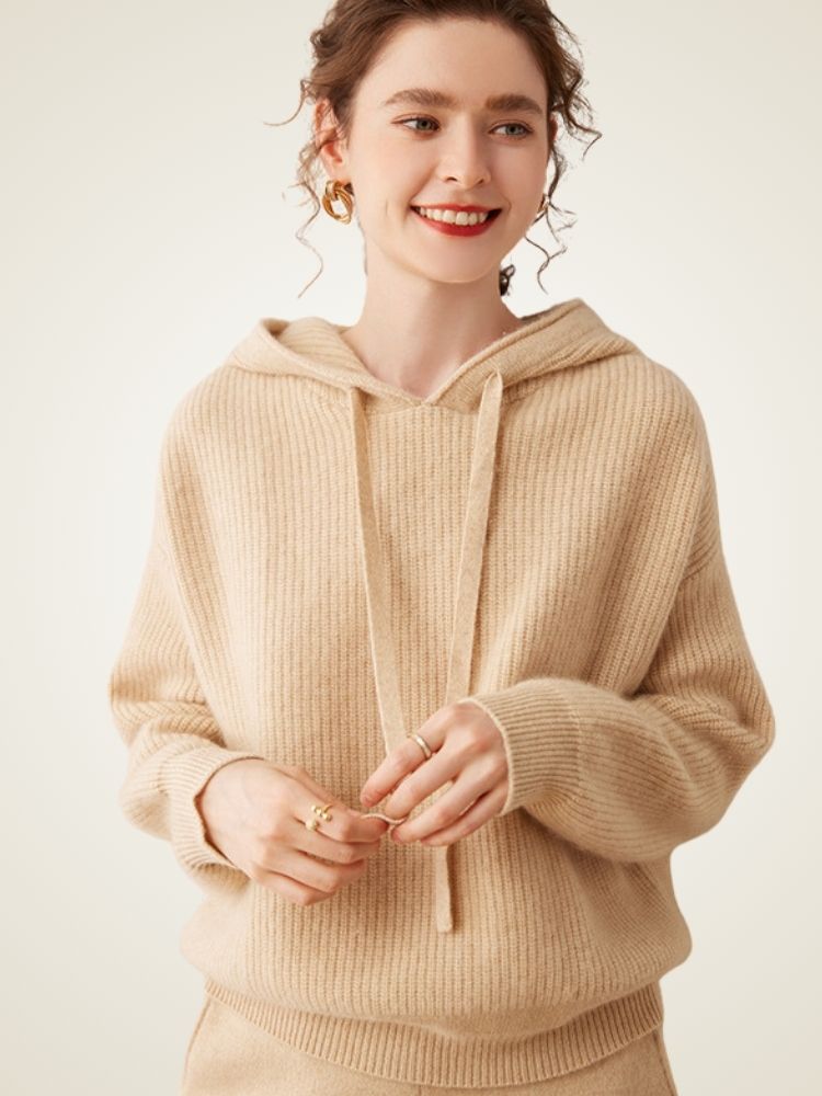 Ardelle - Ribbed Cashmere Hoodie