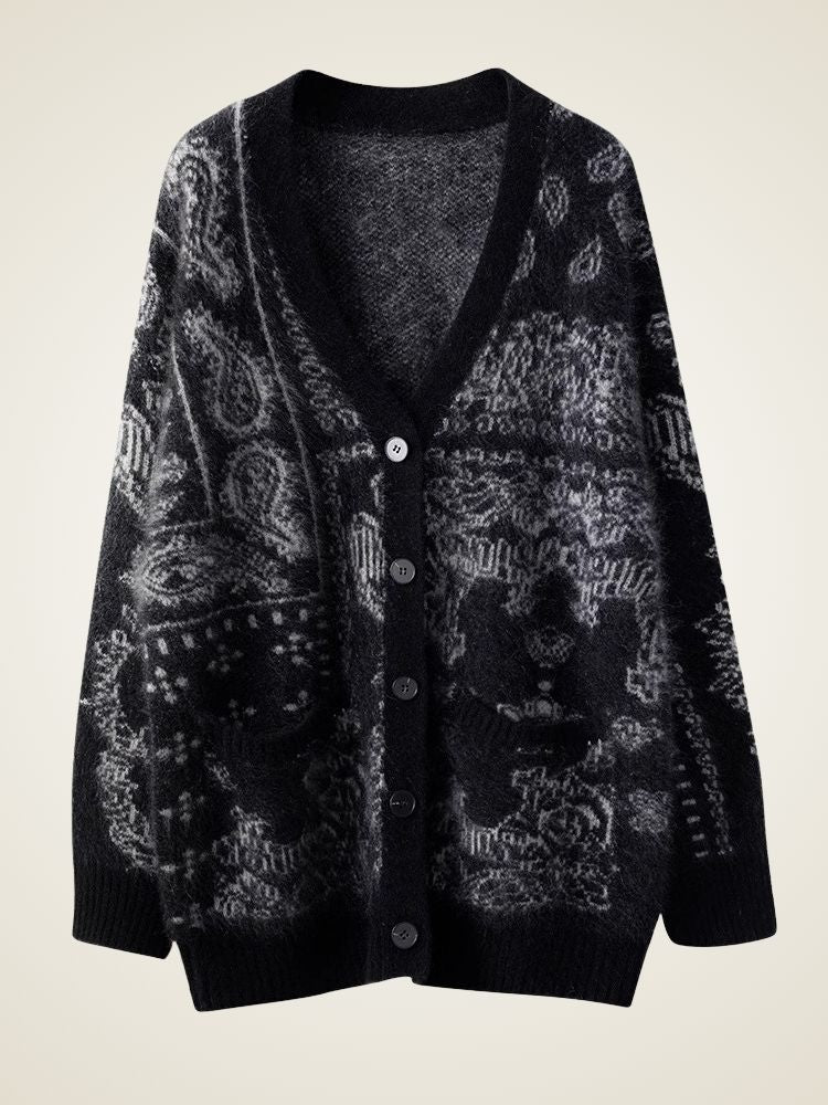 Zellis - Black Buttoned Cashmere Cardigan | The Cashmere Studio