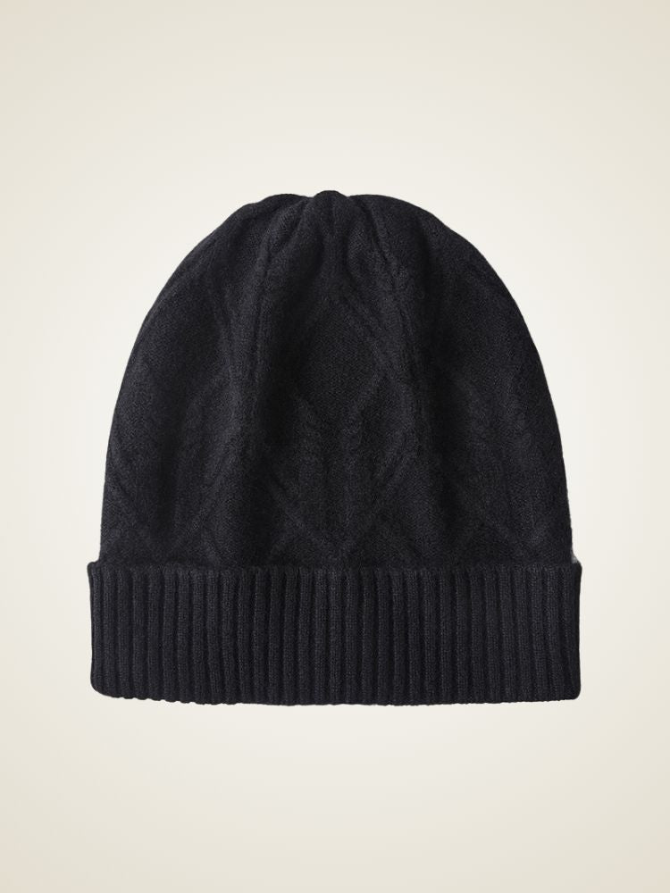 Katelina - Black Cable-Knit Cashmere Hat | The Cashmere Studio