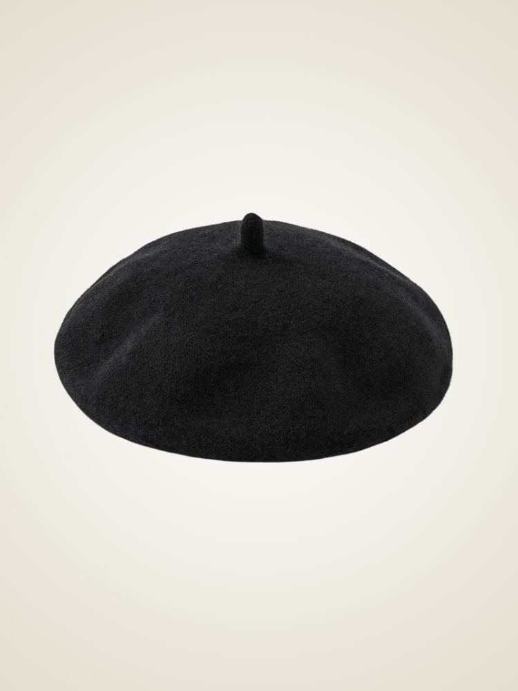 Jaylinn - Black Classic Cashmere Beret | The Cashmere Studio