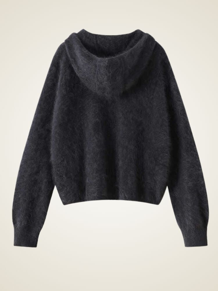 Kae - Cashmere Zip-Up Hoodie Cardigan