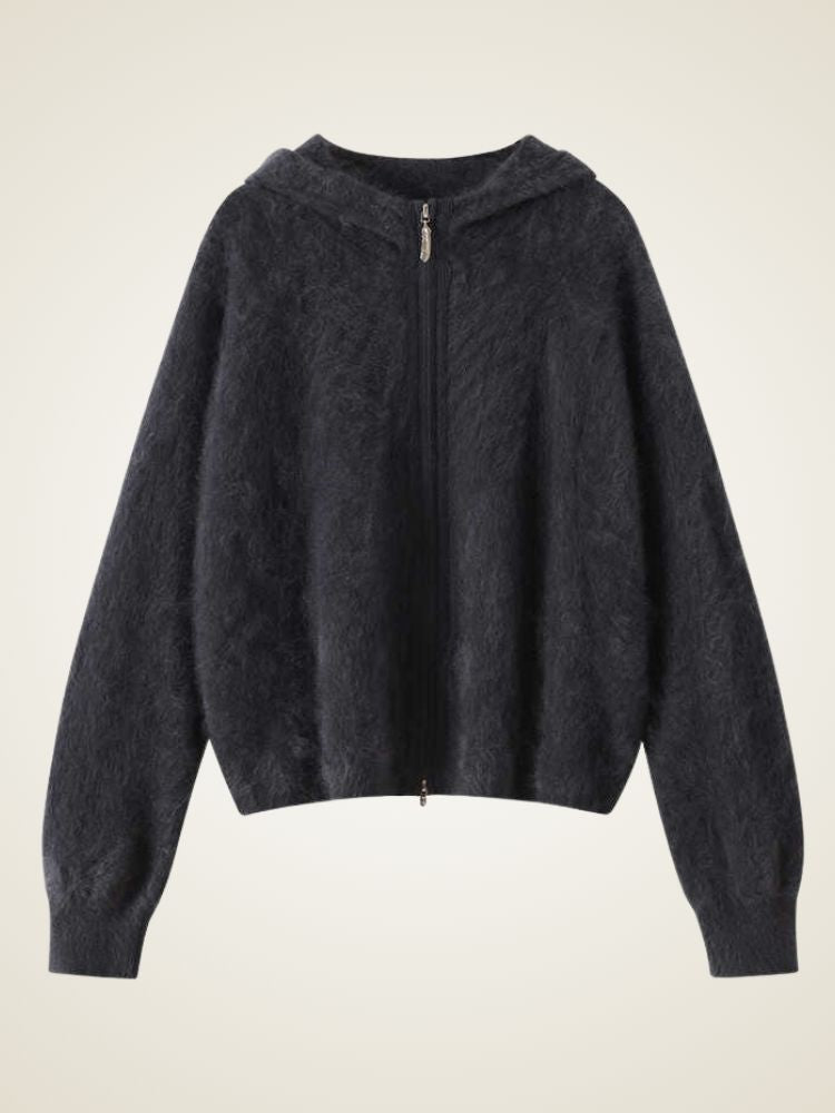 Kae - Cashmere Zip-Up Hoodie Cardigan