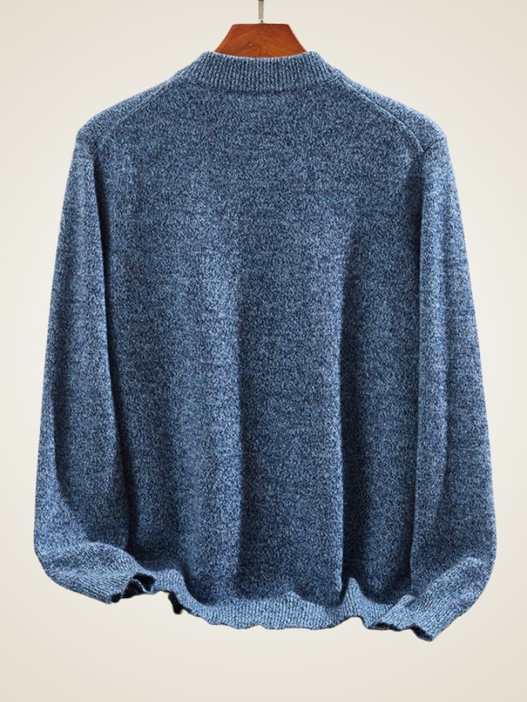 Emery - Blue Half-Zip Cashmere Sweater | The Cashmere Studio