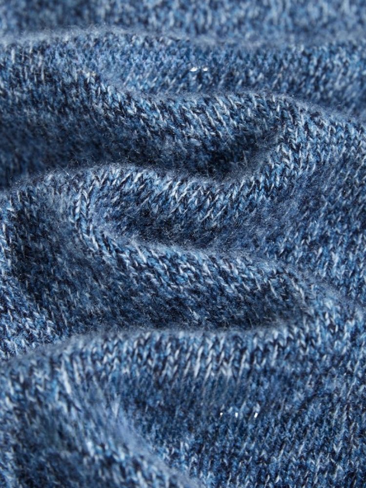 Emery - Blue Half-Zip Cashmere Sweater | The Cashmere Studio