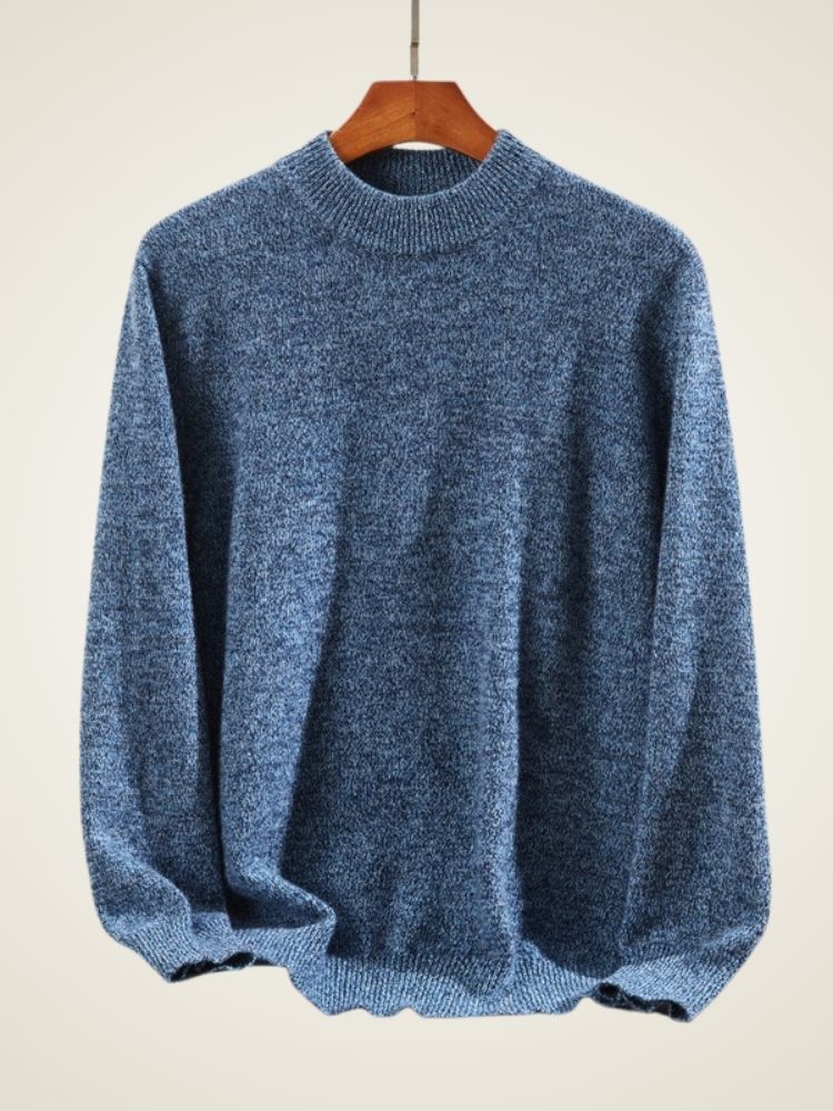 Forest - Blue Cashmere Crewneck Sweater | The Cashmere Studio