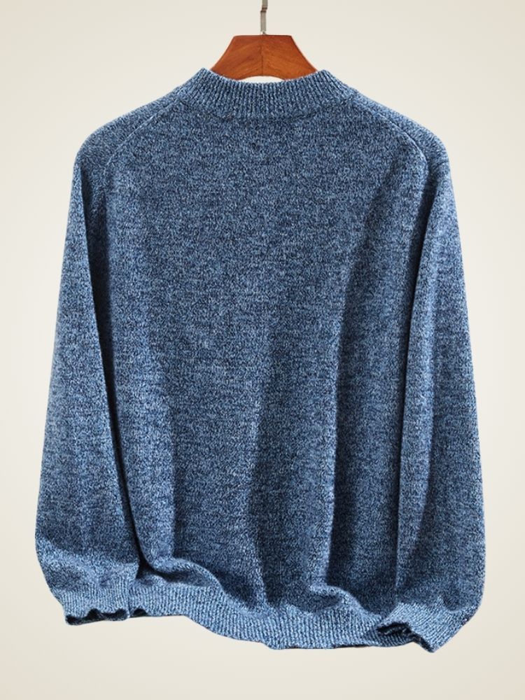 Forest - Blue Cashmere Crewneck Sweater | The Cashmere Studio