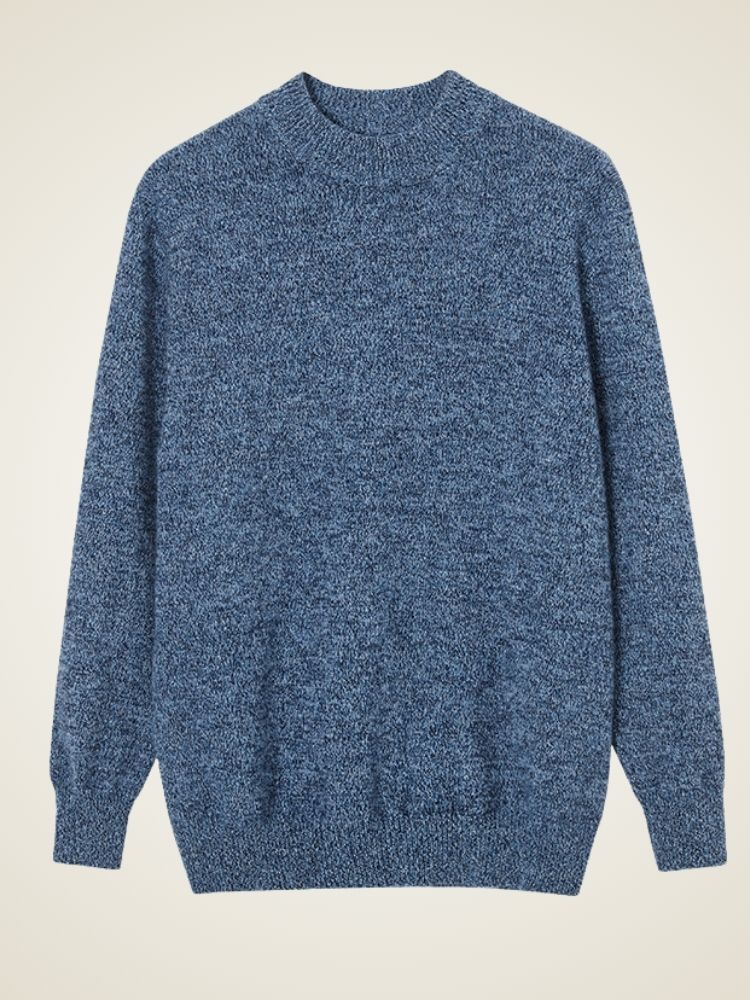 Forest - Blue Cashmere Crewneck Sweater | The Cashmere Studio