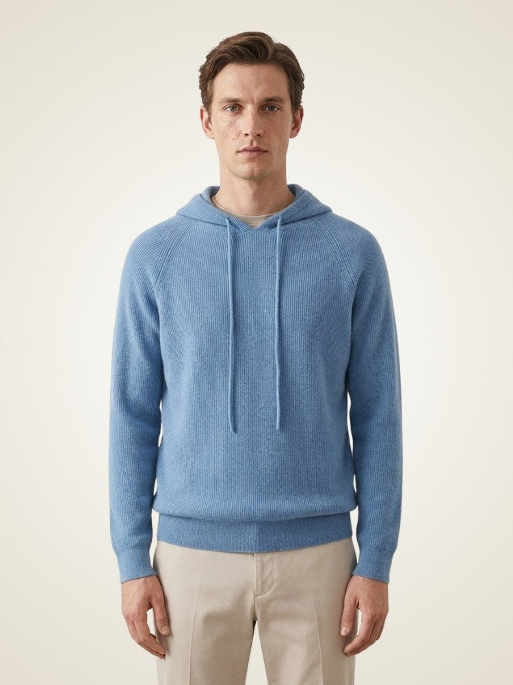 Mateo - Light Blue Premium Cashmere Hoodie | The Cashmere Studio