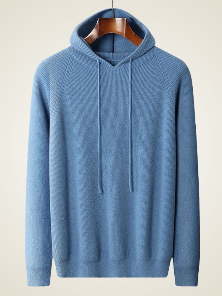 Mateo - Light Blue Premium Cashmere Hoodie | The Cashmere Studio
