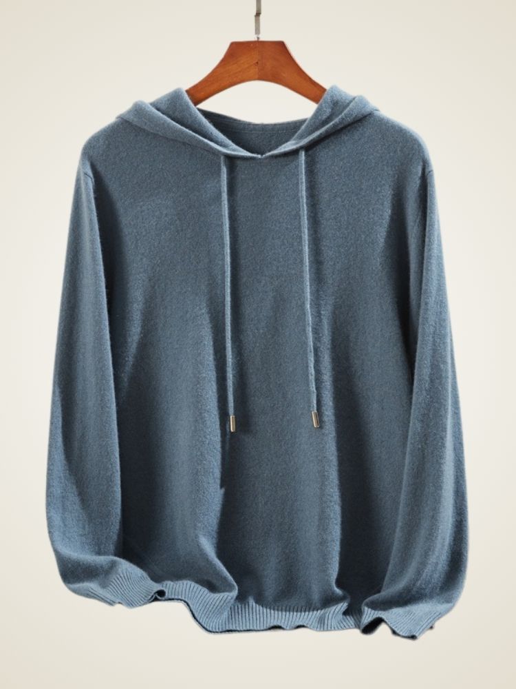Madden - Blue Classic Cashmere Hoodie | The Cashmere Studio