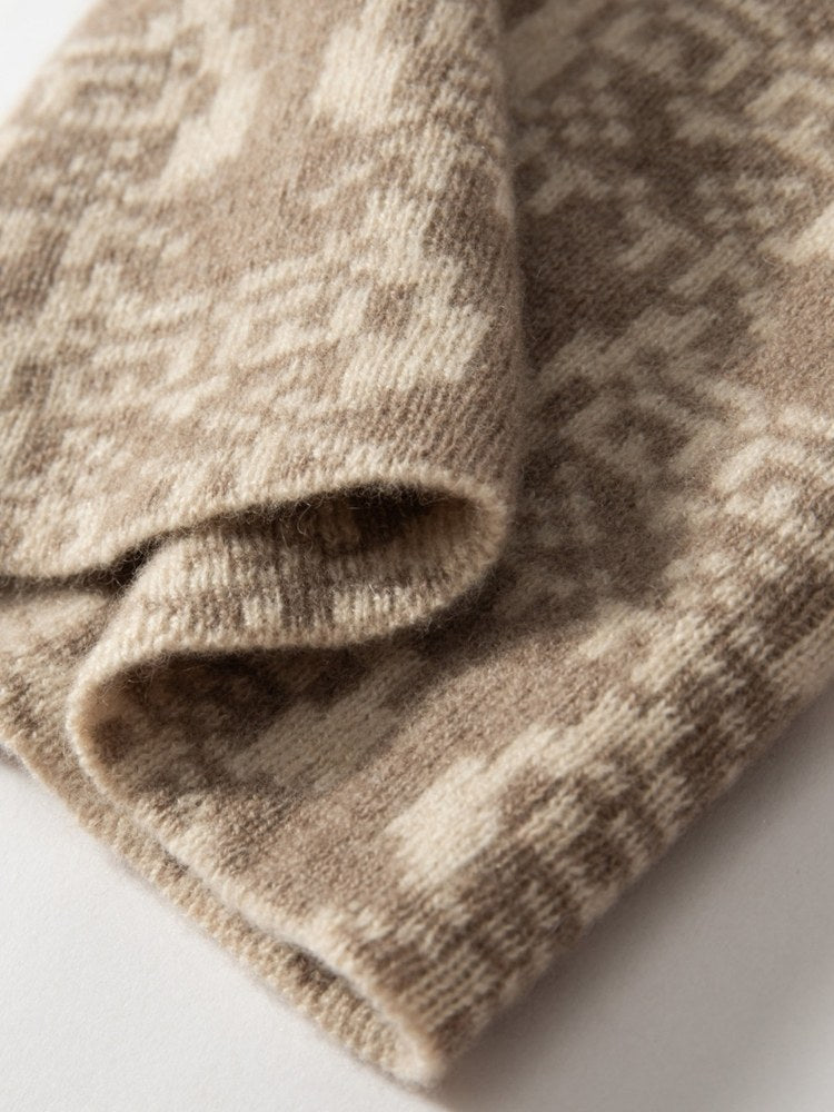 Briala - Jacquard Cashmere Snood | The Cashmere Studio