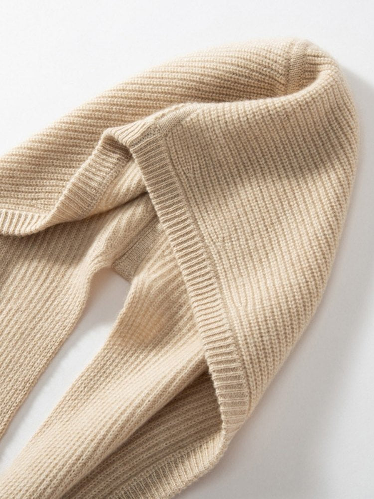 Brythe - Ribbed Cashmere Hooded Wrap | The Cashmere Studio