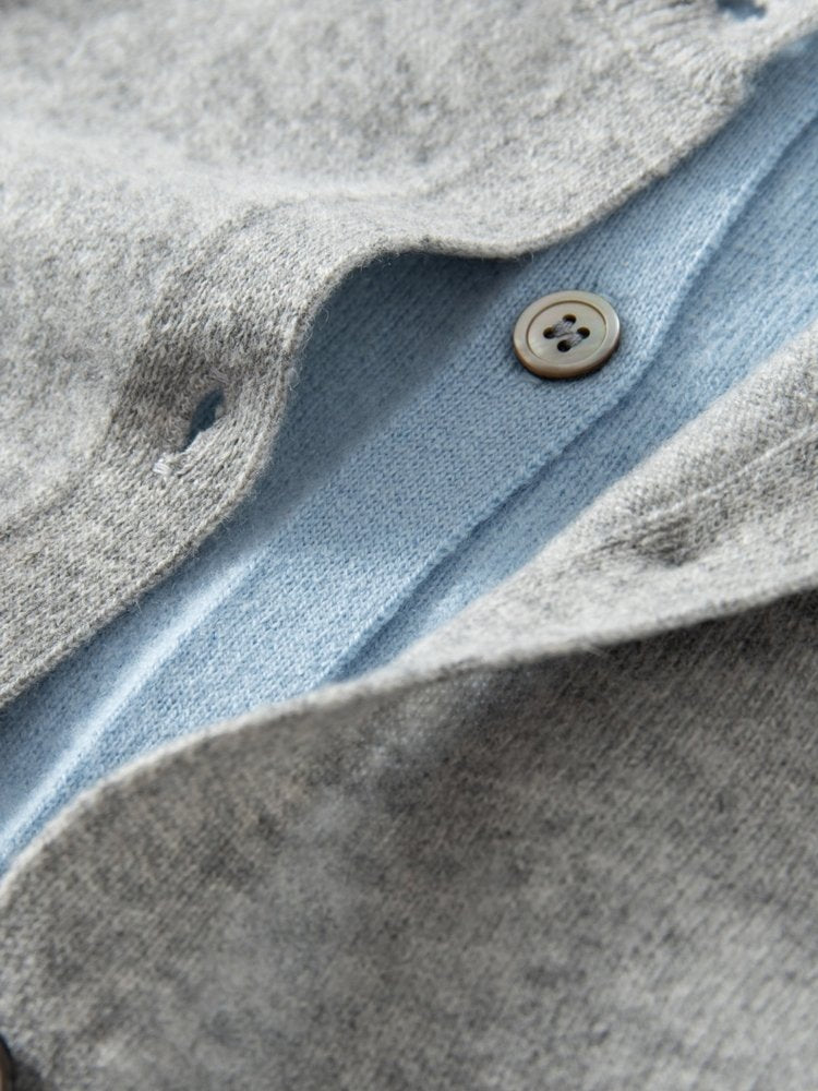 Lorielis - Two-Tone Cashmere Cardigan | The Cashmere Studio