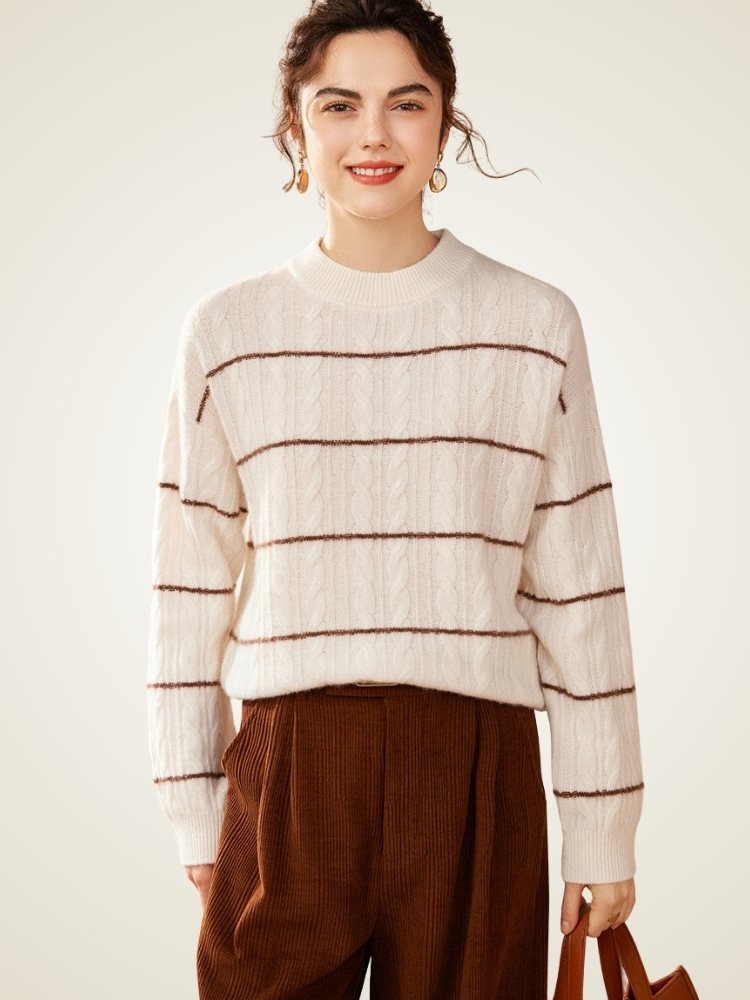 Olevia - Cable-Knit Cashmere Sweater | The Cashmere Studio