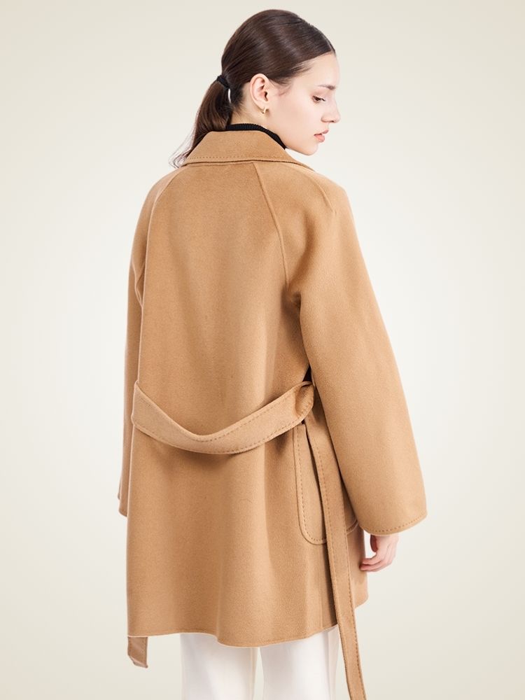 Elliana - Camel Classic Cashmere Coat | The Cashmere Studio