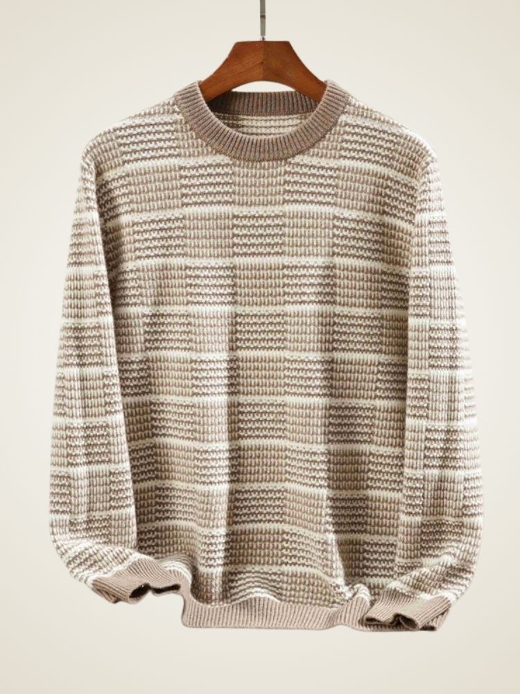 Garrison - Camel Textured Cashmere Sweater | The Cashmere Studio